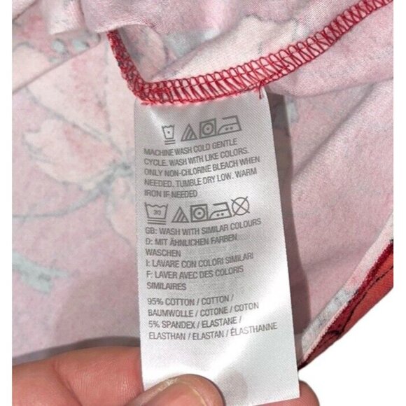 DENIM & COMPANY Women's XS Red Floral Stretch Fabric Top - Picture 9 of 10